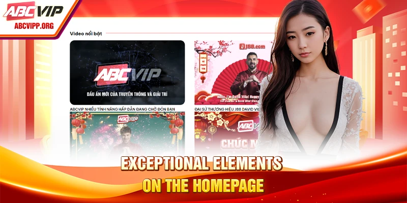 Exceptional elements on the homepage